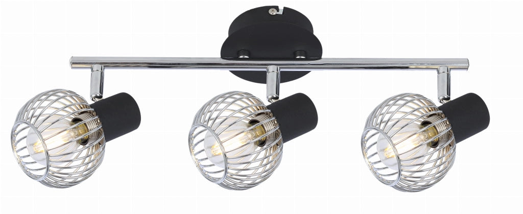 Plafoniera Candellux Oslo 93-61850 cromata nera 3xE14 metallo