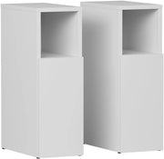 Comodino Enton, Bianco, Set di 2, adatto come superficie d'appoggio accanto al letto