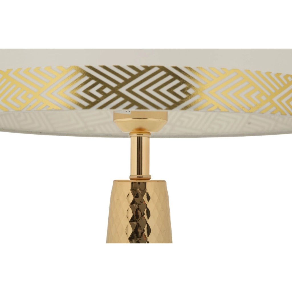 Lampada da Tavolo VKH903, Bianco, Tessuto, 30x30x54 cm