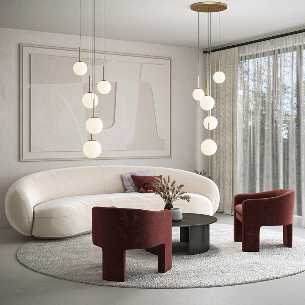 Maytoni Lampadario Minimal Basic Form 5 luci E14 bianco oro metallo vetro