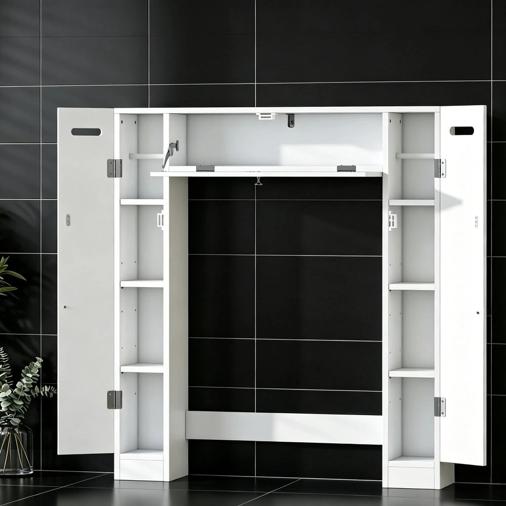 MOBILE SOPRA WC 88x18x98 cm Bianco in MDF e pannello di particelle