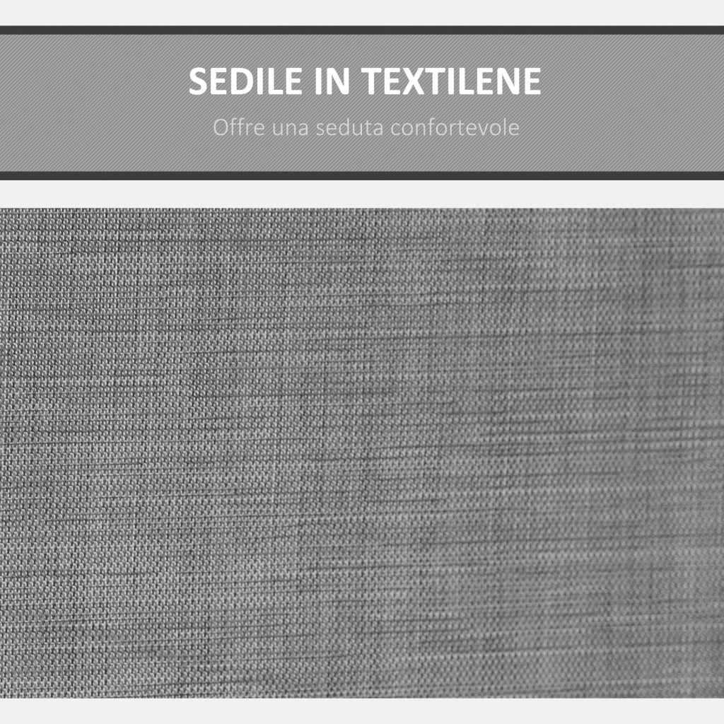 Dondolo 3 Posti da Giardino con Tettuccio Regolabile e Tasche ¨C zephmum ¨C Grigio Scuro 196x128x172cm