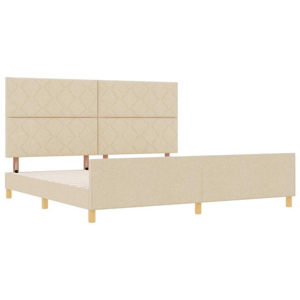 Struttura Letto  Crema 200x200 cm in Tessuto