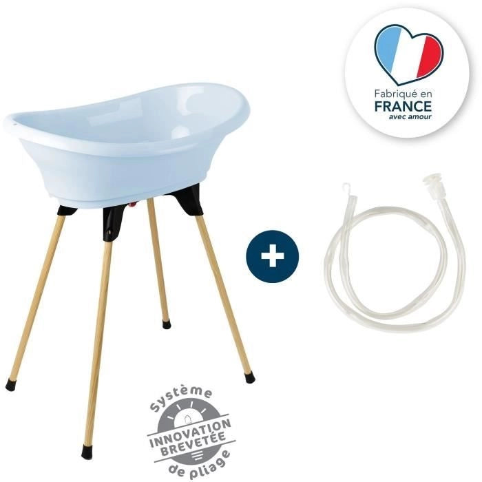 KIT VASCA THERMOBABY VASCO Fleur Bleue: vasca + piedini + tubo di scarico