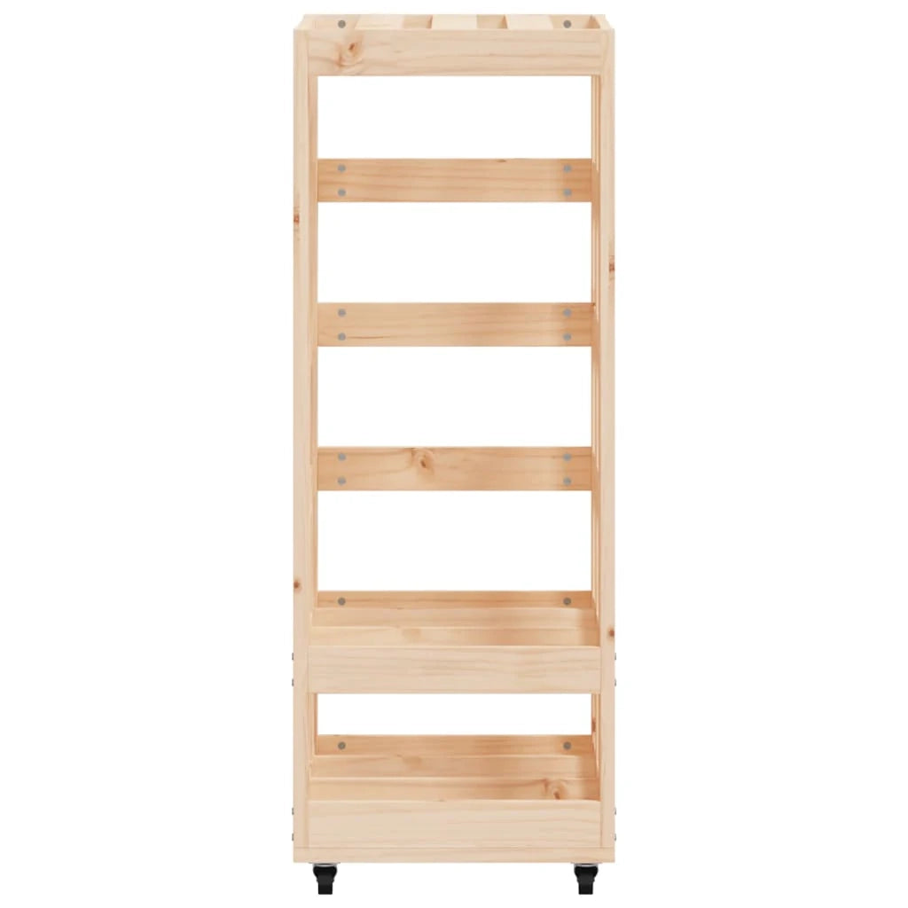 Portalegna con ruote 40 x 49 x 110 cm legno massello di pino marrone 02_0043799