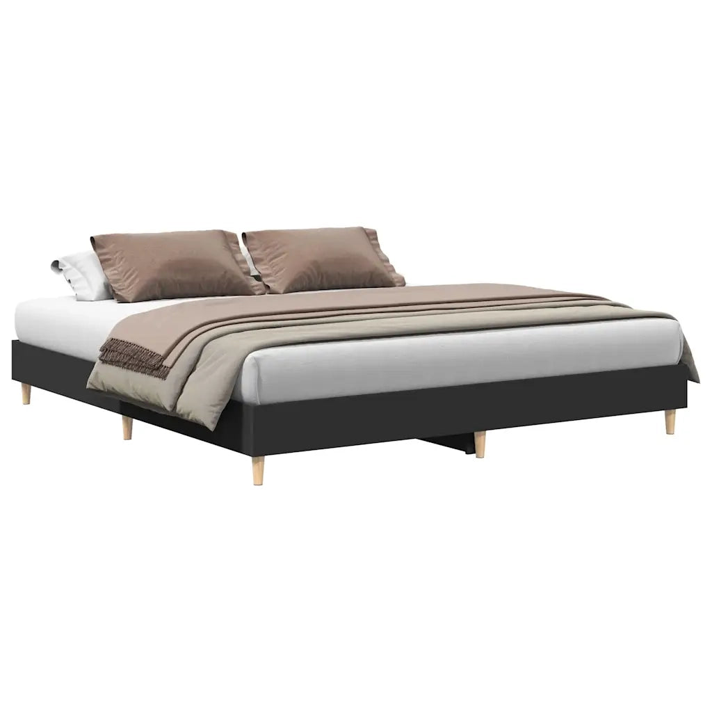 Giroletto senza Materasso Nero 160x200 cm in Legno Multistrato 3329031