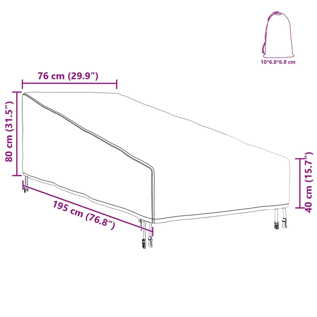 Copertura per mobili da esterno 195 x 76 x 82 cm Rettangolare 4105986