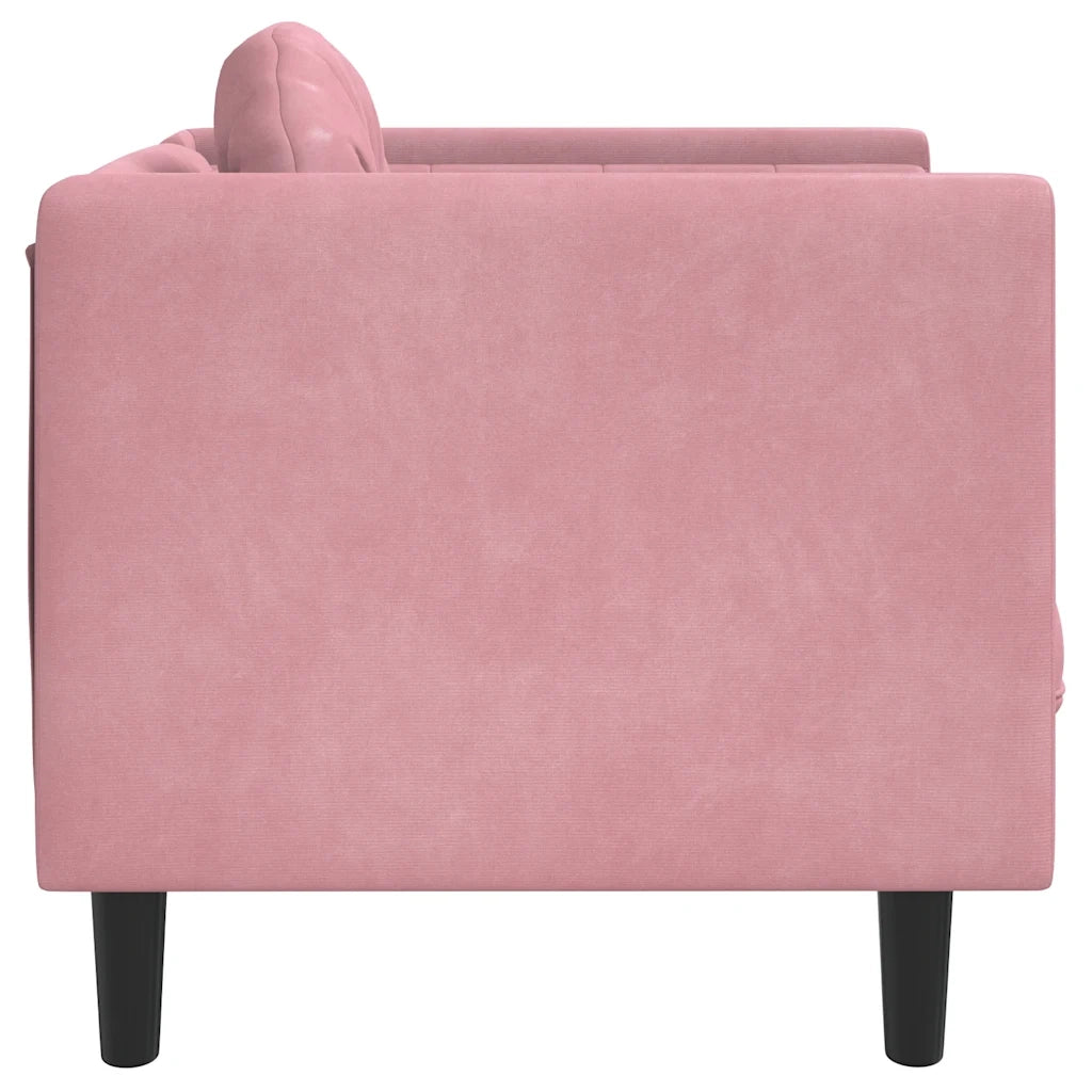 Divano Sedia-Poltrona con Cuscino Rosa in Velluto