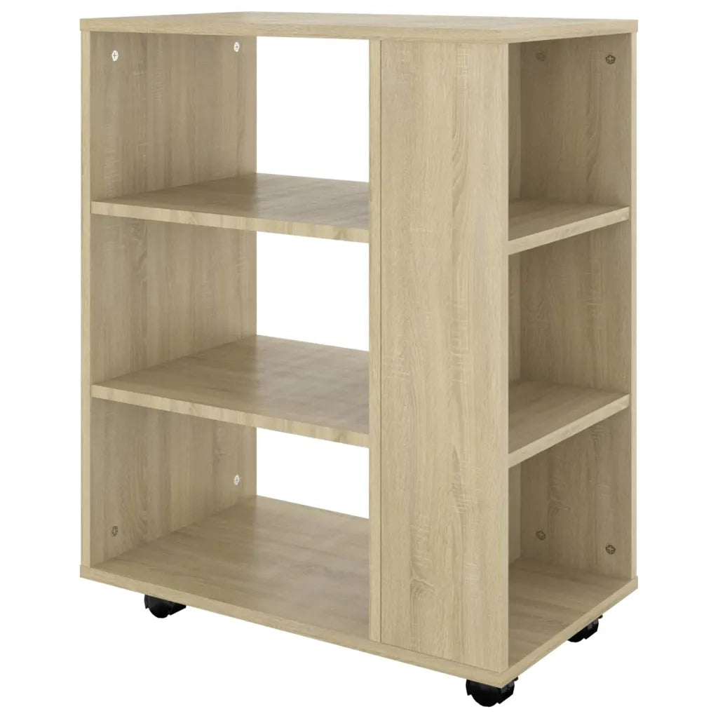 Mobiletto con Ruote Rovere Sonoma 60x35x75 cm Legno Multistrato 808452