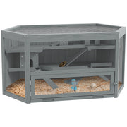 Gabbia per Criceti 3 Piani con Vasca Estraibile ¨C zephmum ¨C Legno/Metallo 115x60x55 cm