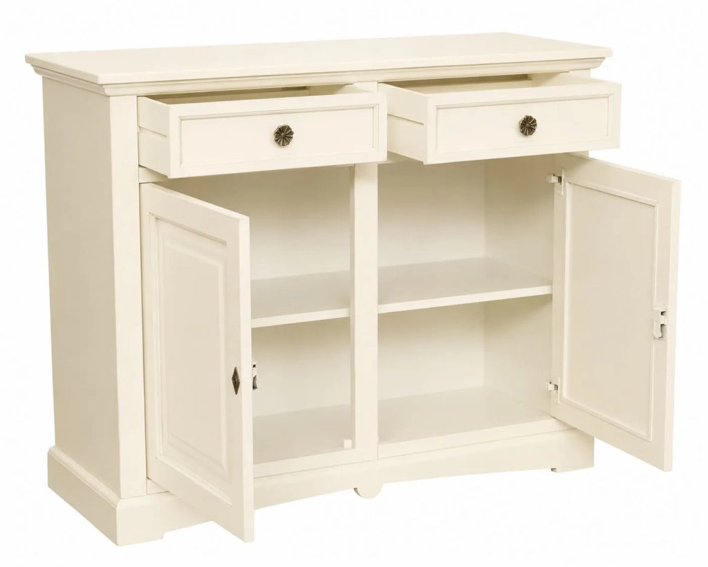Credenza shabby 2 ante legno avorio 117x46x96 - Mobili 2G
