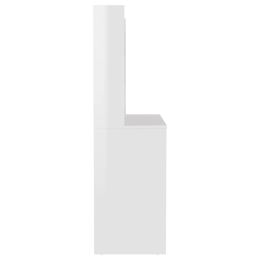 Toeletta con Luci LED 100x40x135 cm in MDF Bianco Lucido 331539