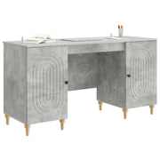 Scrivania | Tavolo da Ufficio con lo scaffale Grigio Cemento 142,5 x 50 x 75 cm