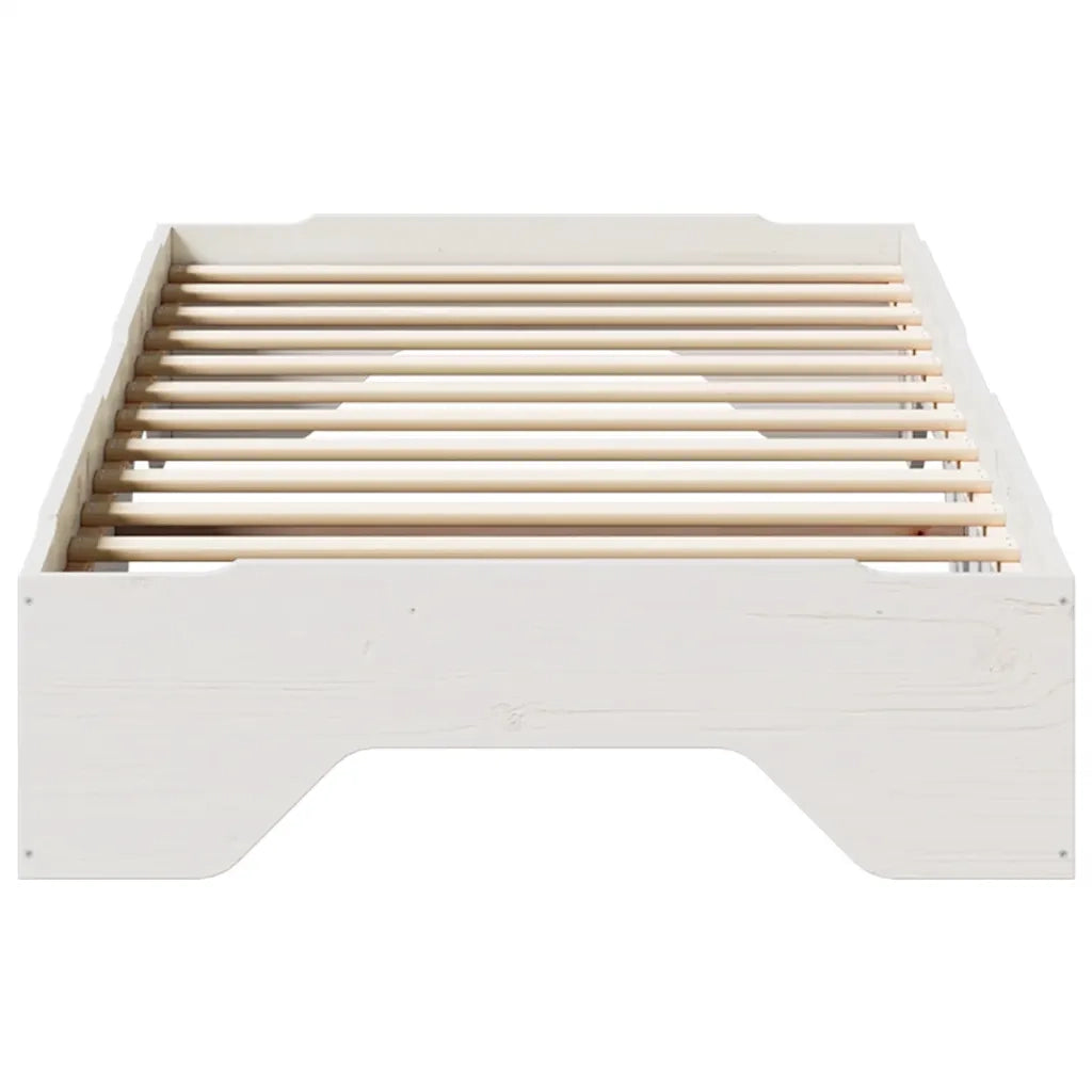 Giroletto senza Materasso Impilabile Bianco 80x200 cm Legno 859206