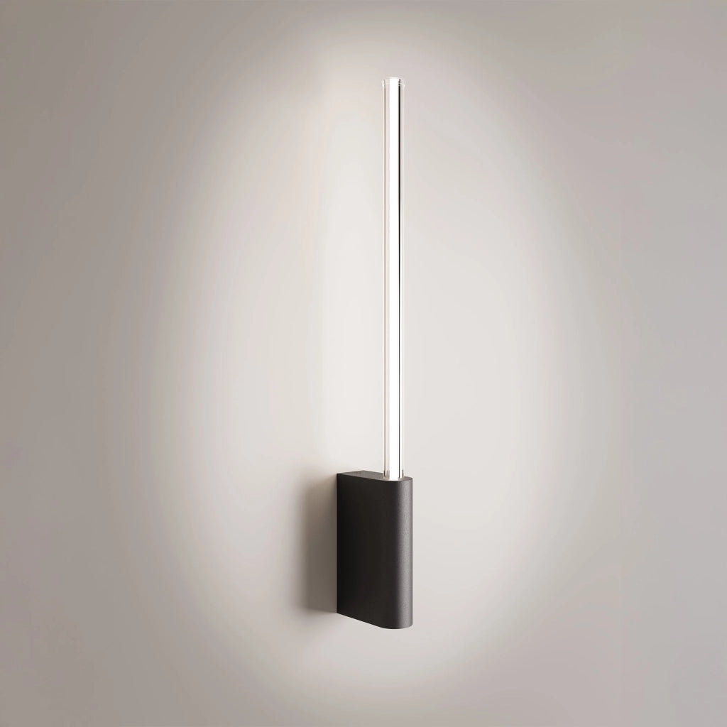 Brilliant Lampada da Parete LED 1 Luce in Alluminio Verniciato Nero, Design Cilindrico, Tecnologia Dimmerabile TRIAC, Altezza 50,7 cm, IP20