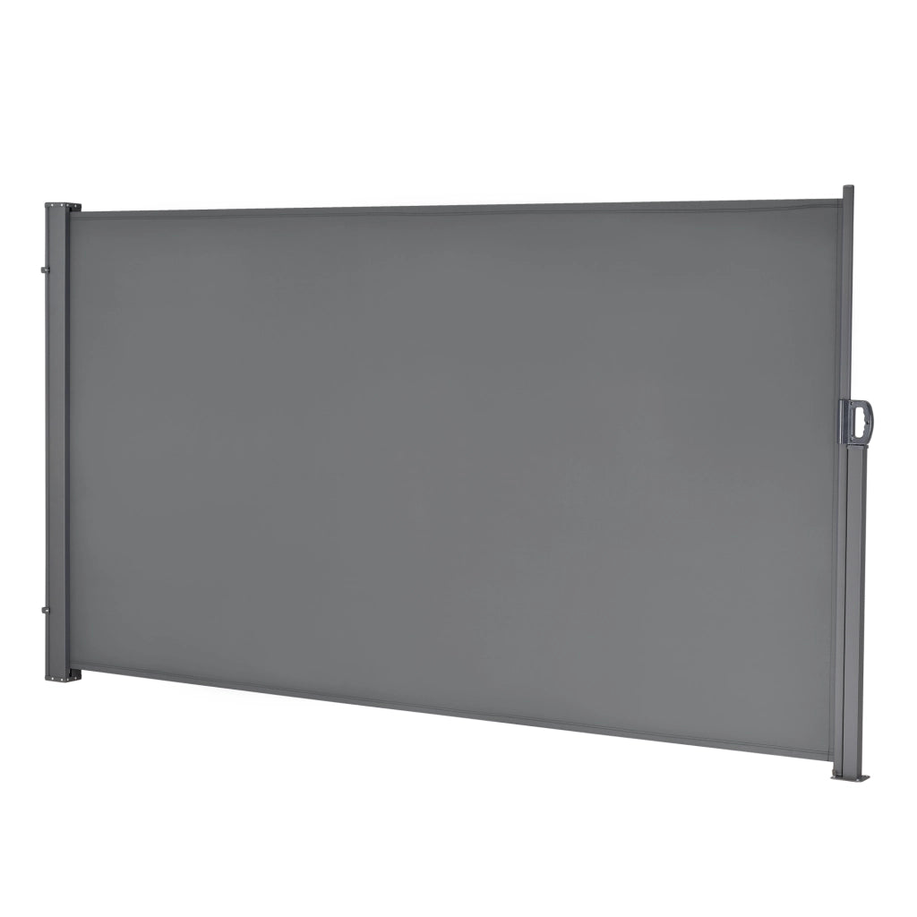 Paravento Estraibile Mulhacén Schermo Solare Verticale Barriera Privacy 160x300 cm Grigio Medio pro.tec