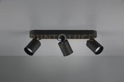 PAGO BARRA 3 SPOTS CILINDRI METALLO NERO L. 41CM 3 LUCI ATTACCO GU10