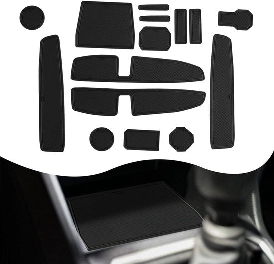 Pattini Jogger in Gomma per Dacia Jogger 2022 2023 2024, Antiscivolo per Console Centrale e Cassetti Interiore (Nero)