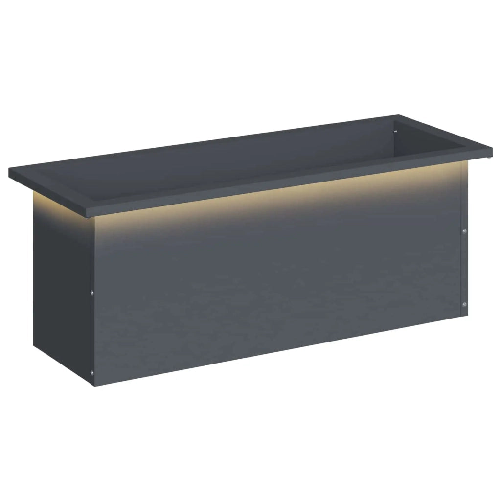 Fioriera da giardino con LED Antracite 30 x 80 x 30 cm Acciaio 8008102