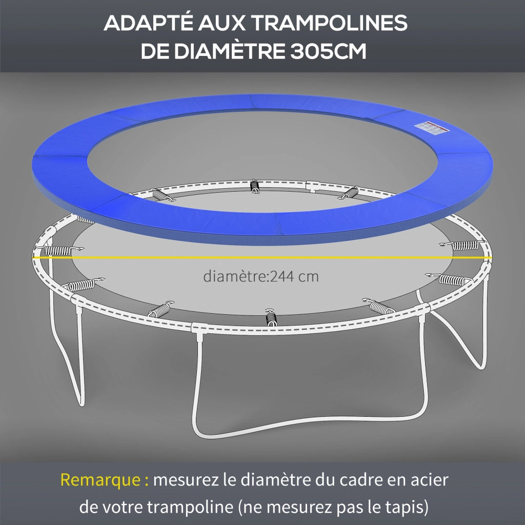 Cuscino di protezione per trampolino ¨C zephmum ¨C blu, ? 305 cm