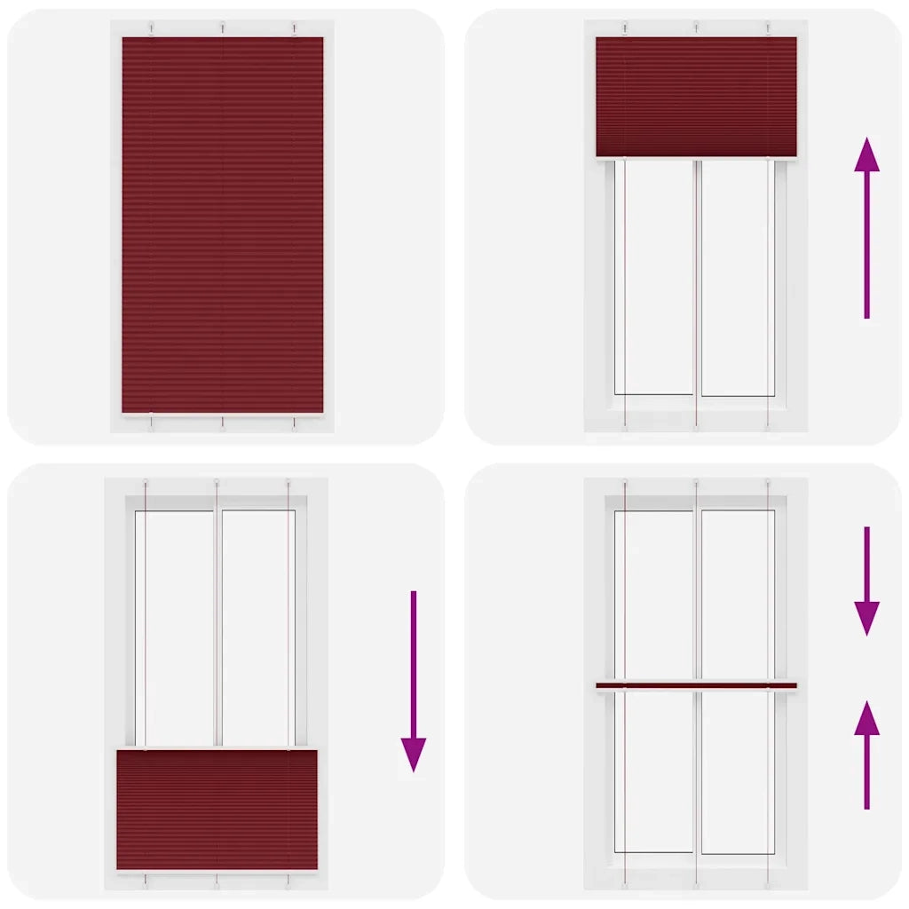 Tenda Plissettata Rosso Bordeaux 110x200 cm Larghezza Tessuto 4015264