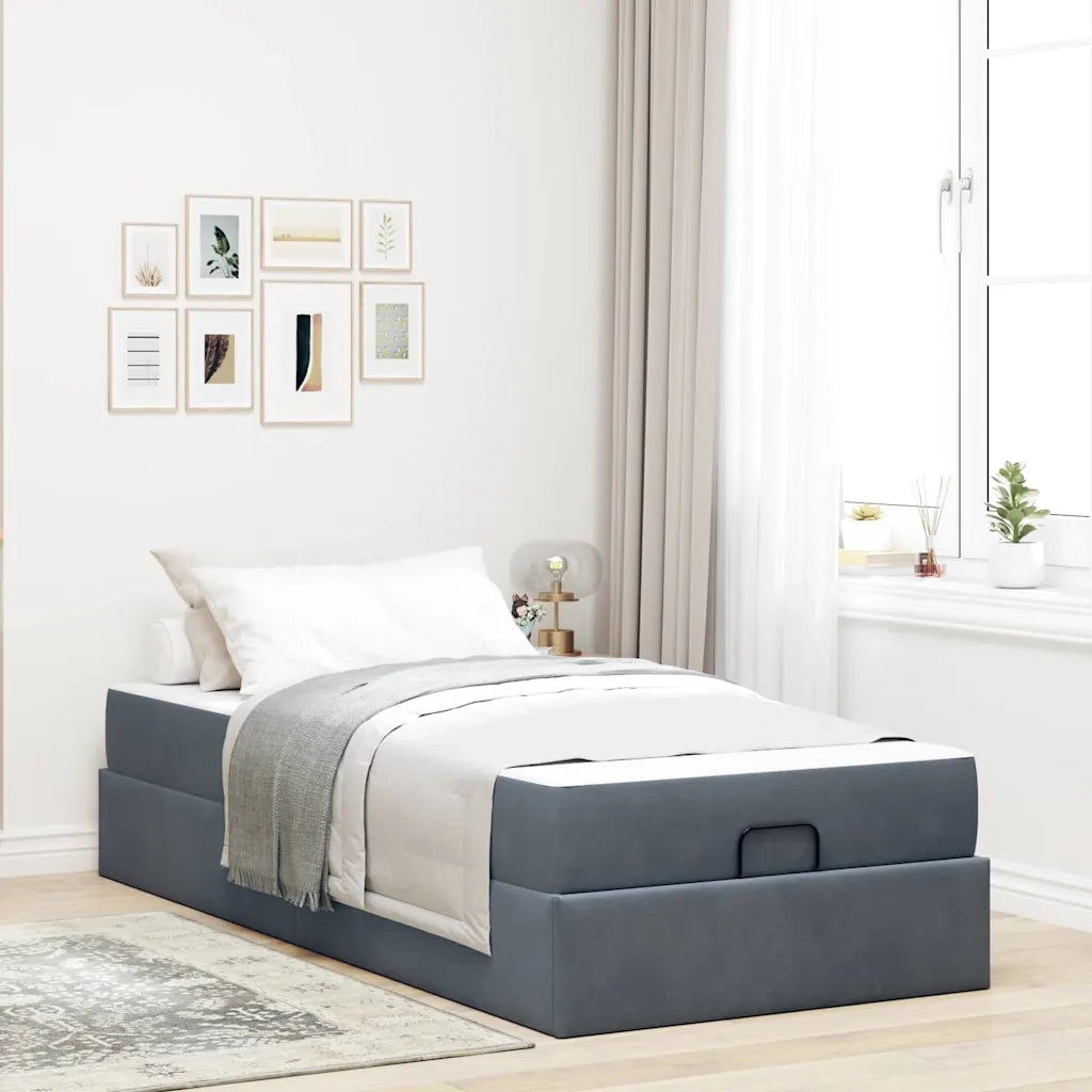 vidaXL Struttura del letto Grigio scuro 100 x 200 cm Velluto