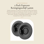 Pacco da 2 - Dischi di pulizia per caffettiera - 54mm - Silicone - Food-grade - Dischi di pulizia efficaci