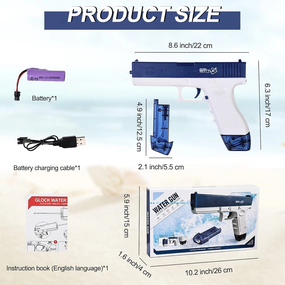 Trade Shop - Pistola Ad Acqua Elettrica Giocattolo Per Bambini Potente Per Feste Spiaggia Estiva -