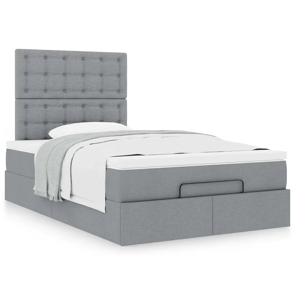 Struttura Letto Pouf con Materasso 120x190 cm in Tessuto 3313306