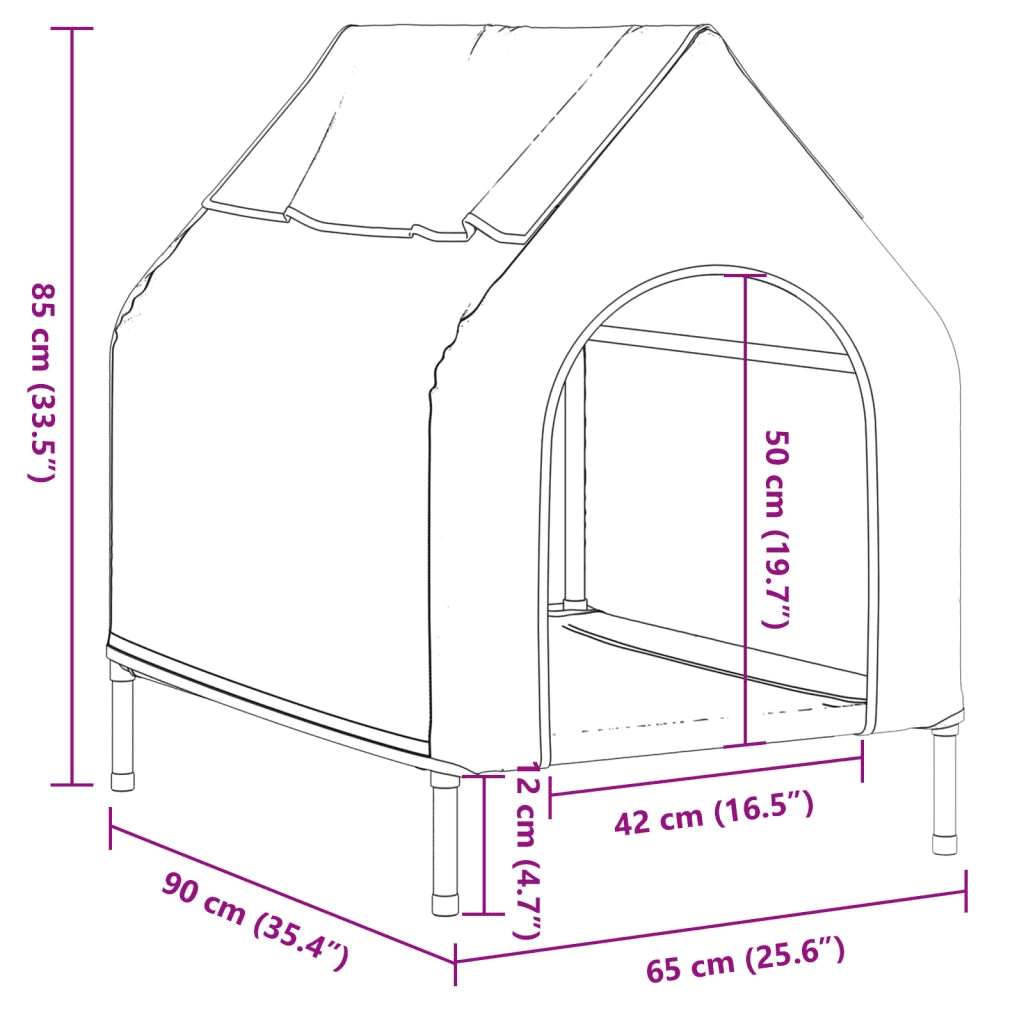 Cuccia per Cani Grigio Chiaro in Tessuto Oxford e Acciaio CFW2178266