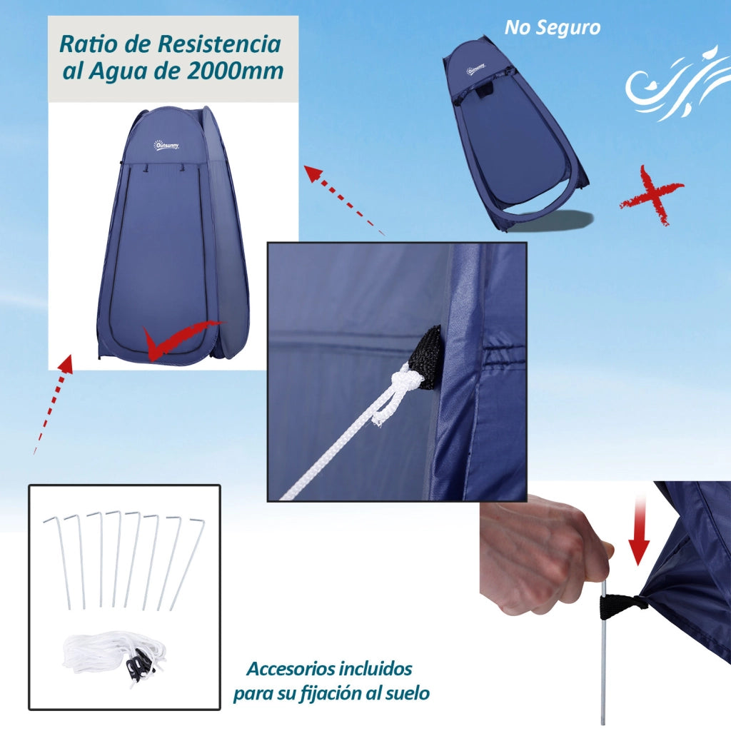 Cabina Doccia Portatile ¨C zephmum ¨C Blu Turchese 100x100x185 cm