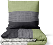 Lenzuolo 135x200 cotone verde grigio a strisce Premium