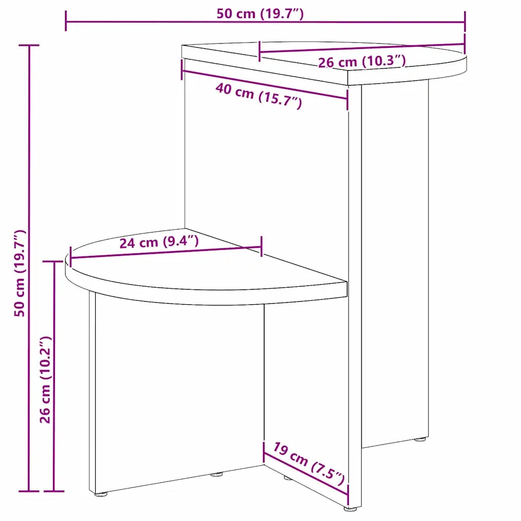 vidaXL Tavolo laterale Cera marrone 50 x 40 x 50 cm