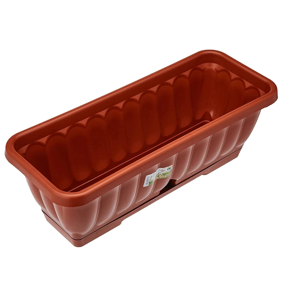Vaso fioriera balconetta raccoglitore 40x18x16 plastica terracotta fiori piante