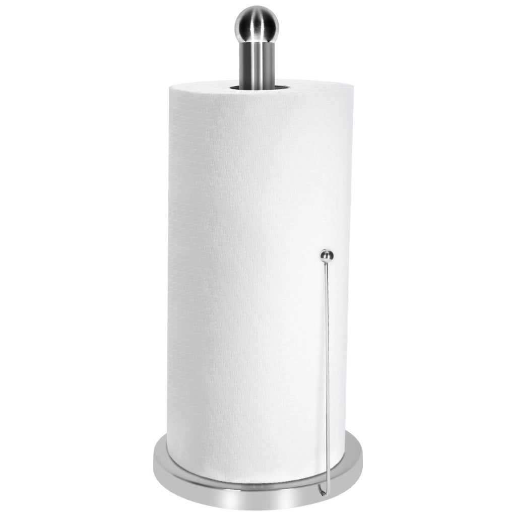 Portarotoli di carta assorbente in acciaio inox con asta laterale di sostegno Argento Cheffinger