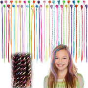 Estensioni capelline colorate 24 pezzi con clip, 32 cm - Estensioni capelline colorate per donne e ragazze da inserire nei capelli - Accessori per capelli da festa e festival con capelli artificiali