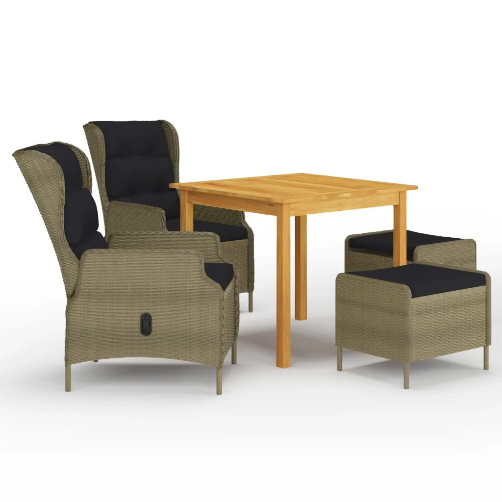 Set Mobili da Pranzo per Giardino 5 pz Marrone cod mxl 69297