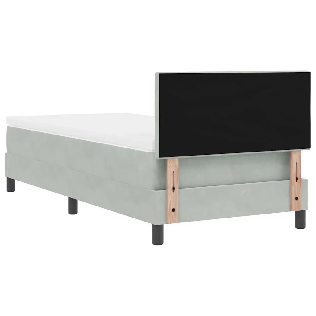 Letto a molle con materasso Grigio chiaro 80 x 200 cm Velluto 3339134