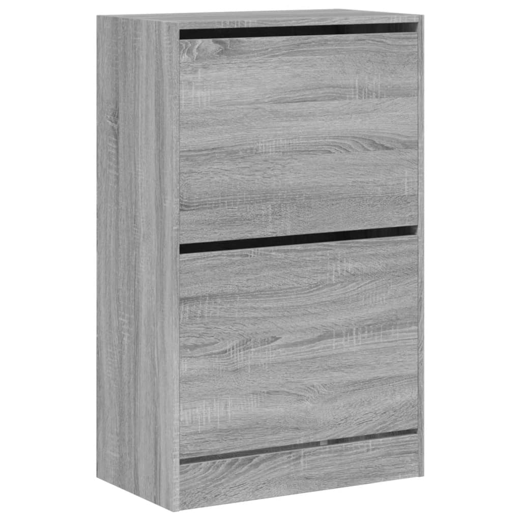 Scarpiera mobile contenitore per scarpe mobile per ingresso/corridoio/soggiorno finitura Sonoma 60 x 34 x 96,5 cm legno ingegnerizzato grigio 02_0022080