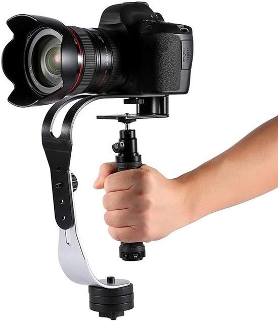 Stabilizzatore portatile per videocamere DSLR con capacità di carico 0,95 kg, antiscivente, adatto per action cam, DSLR, DSLR HD, ecc.
