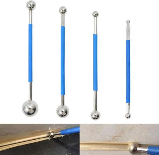 Kit di Scavo per Gli Strumenti in Metallo - Strumento di Applicazione di Sigillante per Bagno e Cucina - Kit di Gli Strumenti per Cucina e Decorazione - Azzurro 4 Pezzi.