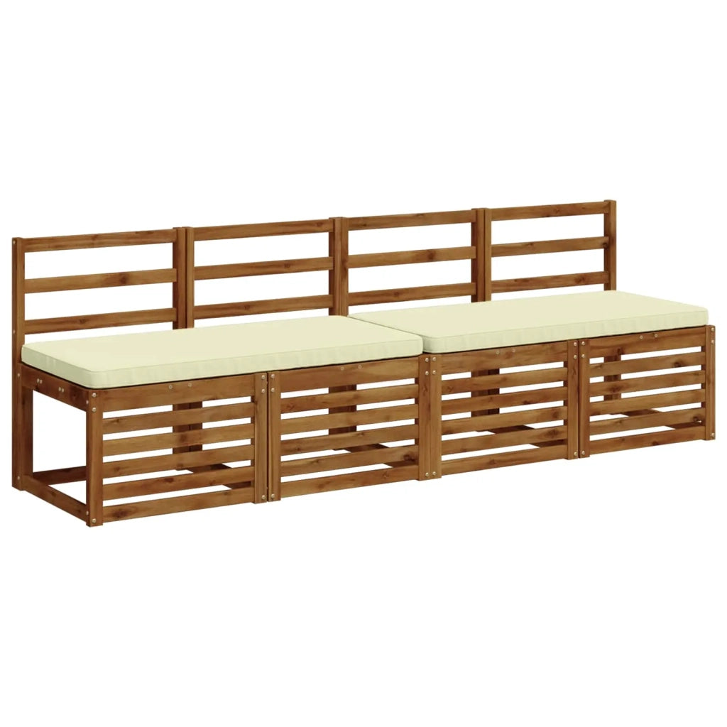 Cuscini per Panchina a 2 Pezzi VUGHT 2 pz 100% Poliestere Crema 951899
