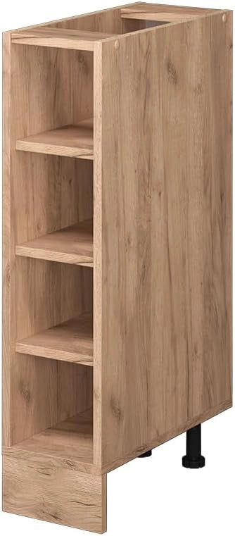 Scaffale da cucina R-Line, Quercia dorata, 20 cm senza piano di lavoro, per la libera combinazione all'interno di sistemi cucina modulari