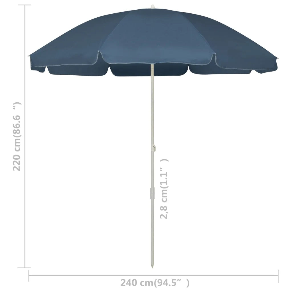 Ombrellone da Spiaggia Blu 240 cm  cod mxl 65121