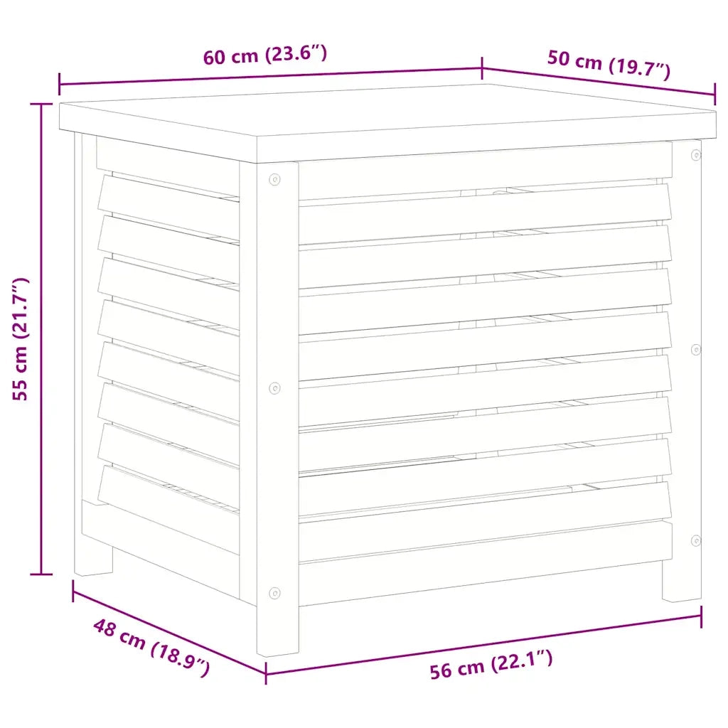 Contenitore da Giardino 60x50x55 cm Legno Massello di Eucalipto CFW7535800