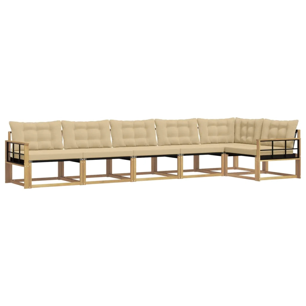 Set di divani da esterno con cuscino 6 pcs Bianco e Beige 3388739