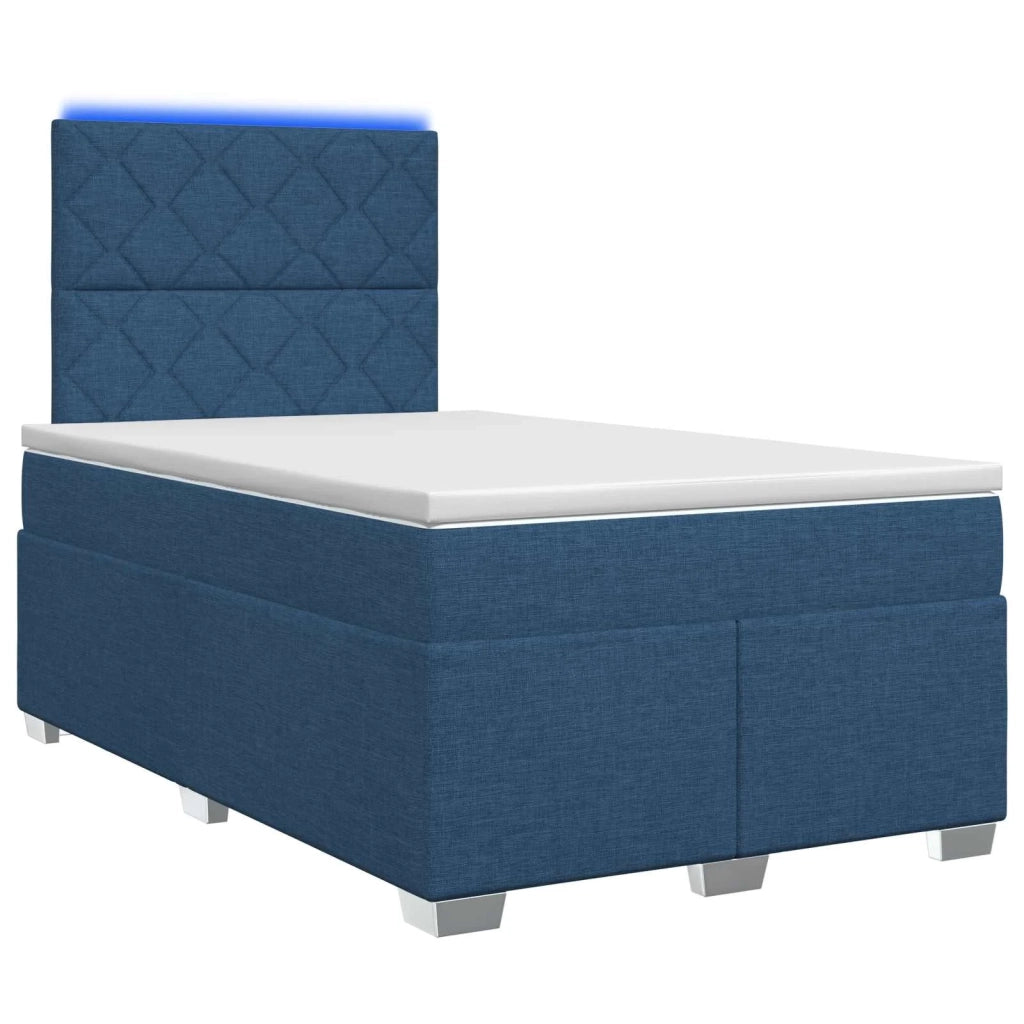 Letto box spring con materasso Blu 120 x 200 cm Tessuto 3454858