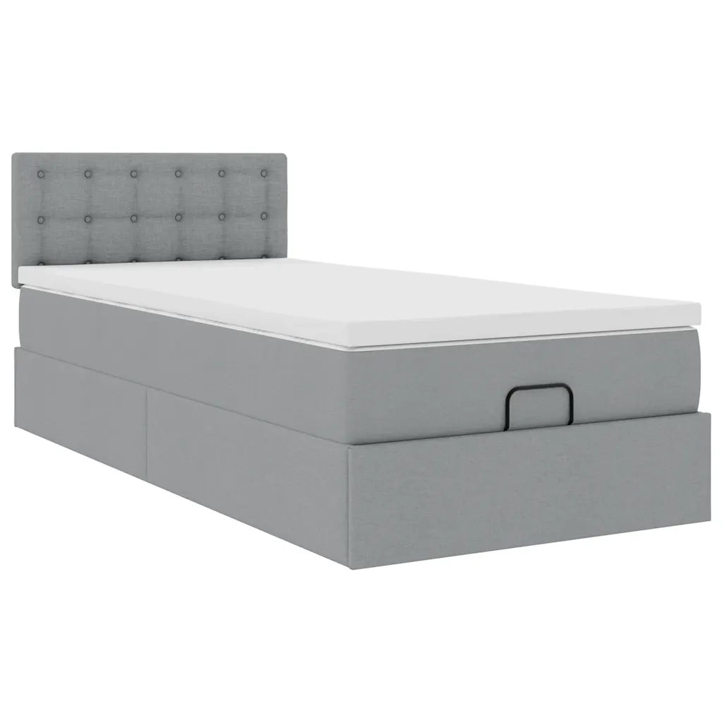 Struttura Letto Pouf con Materasso 90x190 cm in Tessuto 3311587