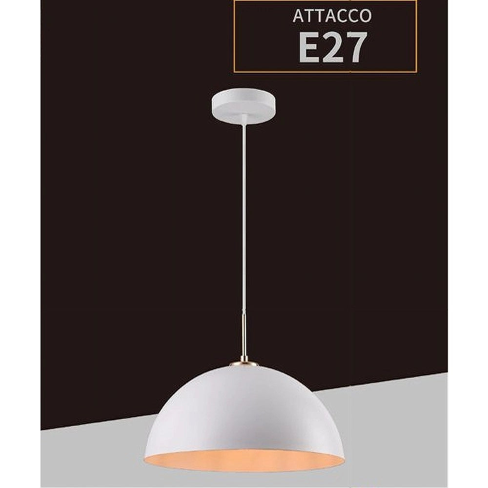 Trade Shop - Lampadario A Sospensione Soffitto E27 Paralume Cupola In Ferro Elegante Ip20 B92 -