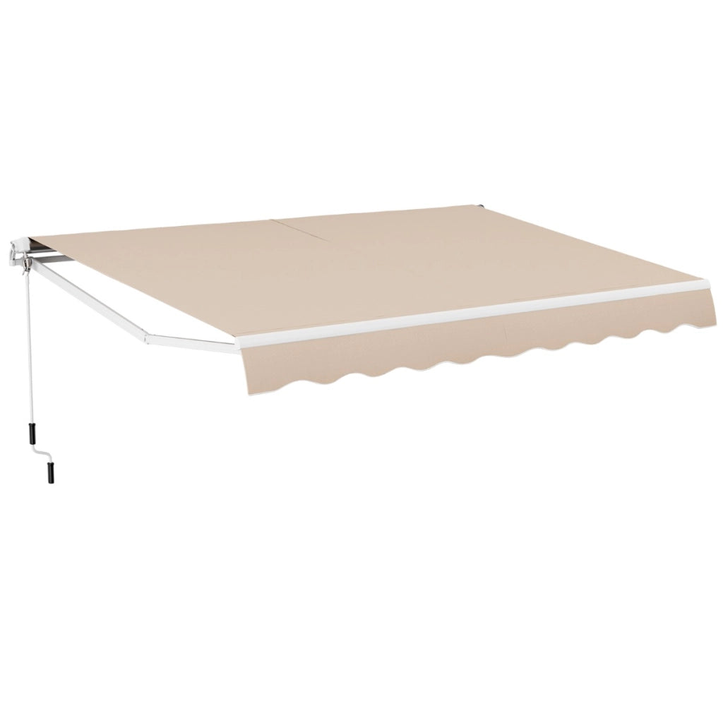 Tenda da sole a caduta inclinabile da esterno, Tendalino a scomparsa con manovella 4x2,5m Beige-Tende parasole